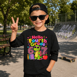 Lustiges Hallo Vierte Klasse Süßer Dinosaurier Zur T-Shirt