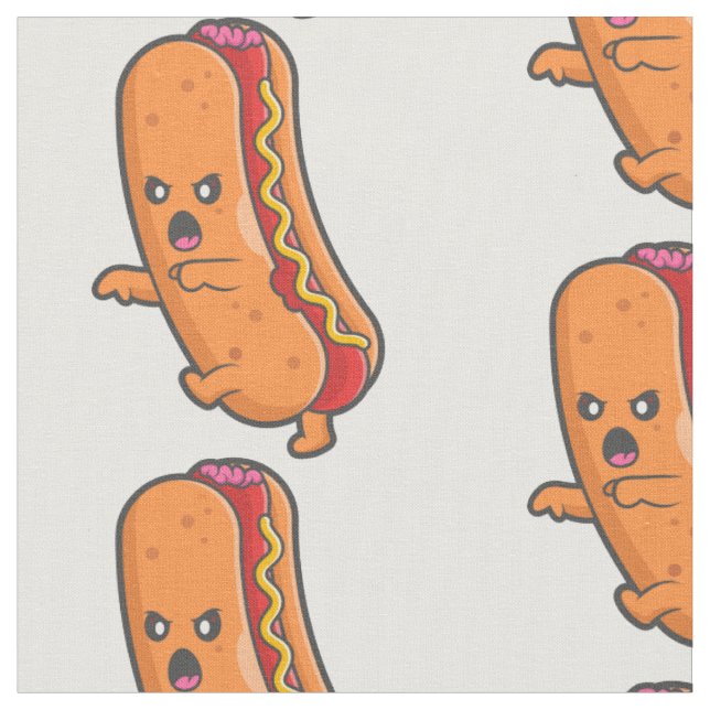 lustiges Hallover-Hot-Dog-Monster Stoff (Nahaufnahme)