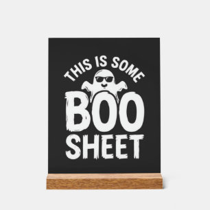 Lustiges Halloween Boo Sheet Gespenst Design_1 Acrylschild