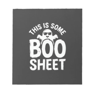 Lustiges Halloween Boo Sheet Gespenst Design_1 Notizblock