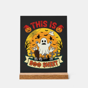 Lustiges Halloween Boo Sheet Gespenst Friedhof Acrylschild