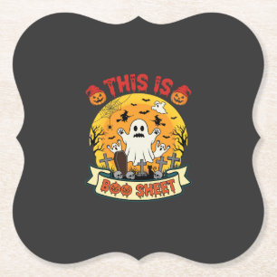 Lustiges Halloween Boo Sheet Gespenst Friedhof Untersetzer