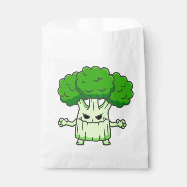 lustiges Halloween Broccoli-Monster Geschenktütchen (Vorderseite)