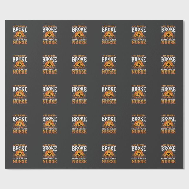 Lustiges Halloween Dialyse Krankenschwester Hexenb Geschenkpapier (Flach)