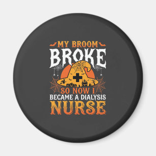 Lustiges Halloween Dialyse Krankenschwester Hexenb Magnet