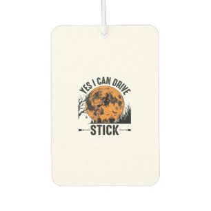 Lustiges Halloween Drive Stick Hexe Vintage-Shirt  Autolufterfrischer