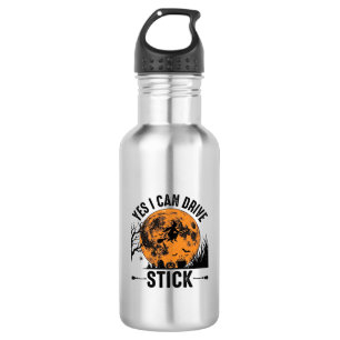 Lustiges Halloween Drive Stick Hexe Vintage-Shirt  Edelstahlflasche