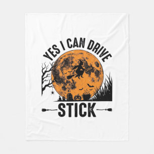 Lustiges Halloween Drive Stick Hexe Vintage-Shirt Fleecedecke