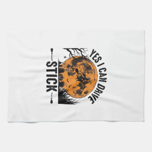 Lustiges Halloween Drive Stick Hexe Vintage-Shirt Geschirrtuch