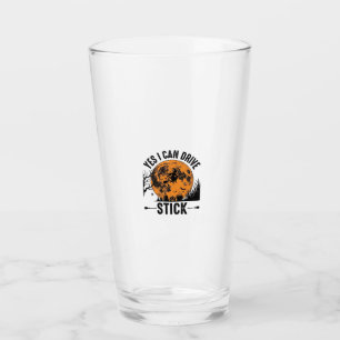 Lustiges Halloween Drive Stick Hexe Vintage-Shirt  Glas