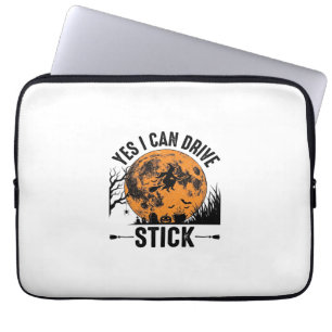 Lustiges Halloween Drive Stick Hexe Vintage-Shirt  Laptopschutzhülle