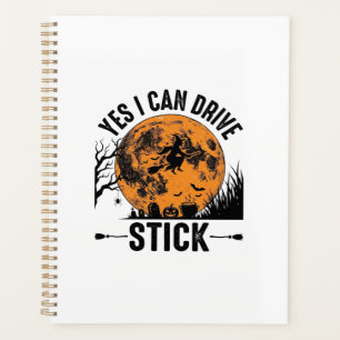 Lustiges Halloween Drive Stick Hexe Vintage-Shirt Planer