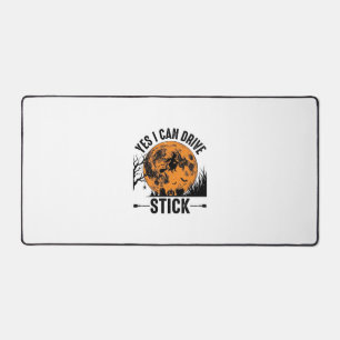 Lustiges Halloween Drive Stick Hexe Vintage-Shirt  Schreibtischunterlage