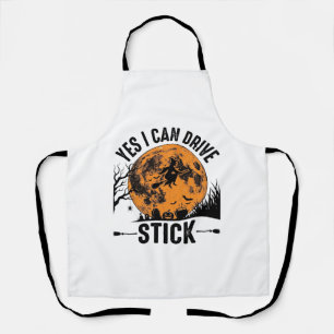 Lustiges Halloween Drive Stick Hexe Vintage-Shirt  Schürze
