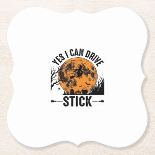 Lustiges Halloween Drive Stick Hexe Vintage-Shirt  Untersetzer