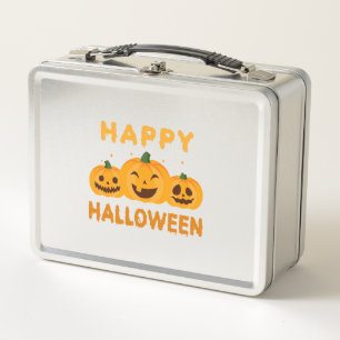 Lustiges Halloween Frohes Halloween Kürbisse Metall Brotdose