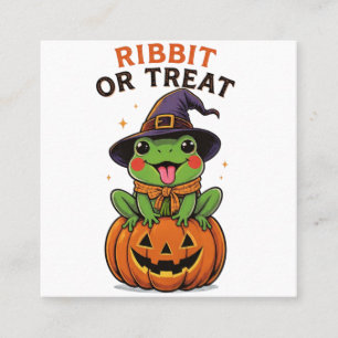 Lustiges Halloween-Frosch-Ribbit-or-Treat-T-Shirt Quadratische Visitenkarte