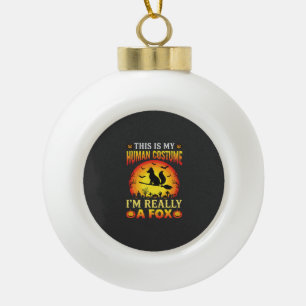 Lustiges Halloween-Fuchs-Mensch-Kostüm Keramik Kugel-Ornament