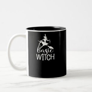 Lustiges Halloween für Frauen-grundlegende Hexe Zweifarbige Tasse