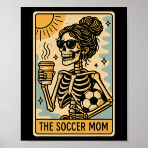 Lustiges Halloween-Fußball-Mama-Mom-Skelett-Tarot- Poster