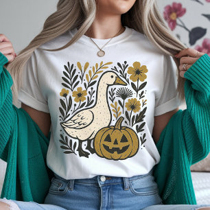 Lustiges Halloween-Gans-Shirt, Boho-Herbst-Fall-T- T-Shirt