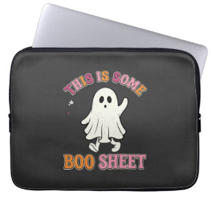 Lustiges Halloween-Geist Boo-Blatt Floral Retro-De Laptopschutzhülle