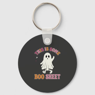 Lustiges Halloween-Geist Boo-Blatt Floral Retro-De Schlüsselanhänger