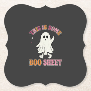 Lustiges Halloween-Geist Boo-Blatt Floral Retro-De Untersetzer