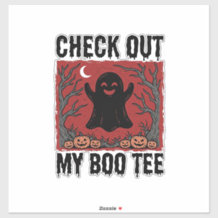 Lustiges Halloween-Geist Boo T-Shirt Vintage Vekto Aufkleber