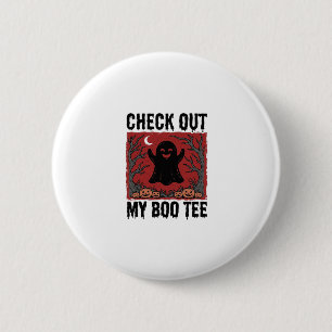 Lustiges Halloween-Geist Boo T-Shirt Vintage Vekto Button