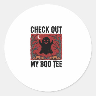 Lustiges Halloween-Geist Boo T-Shirt Vintage Vekto Runder Aufkleber