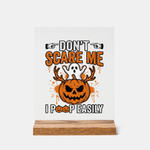 Lustiges Halloween-Geist-Kürbis-Zitat-Vektordesign Acrylschild
