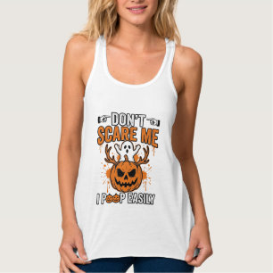 Lustiges Halloween-Geist-Kürbis-Zitat-Vektordesign Tank Top