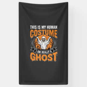 Lustiges Halloween-Geist-Mensch-Kostüm Vintage Banner
