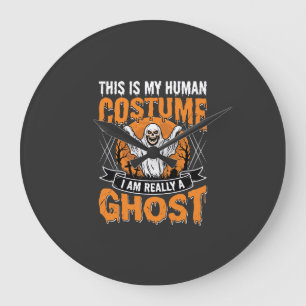 Lustiges Halloween-Geist-Mensch-Kostüm Vintage Große Wanduhr