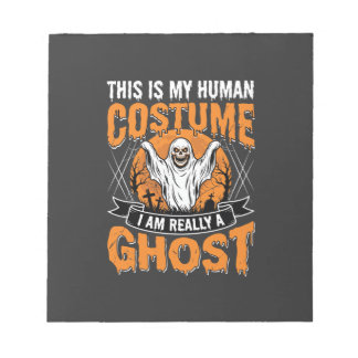 Lustiges Halloween-Geist-Mensch-Kostüm Vintage Notizblock