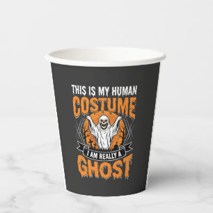 Lustiges Halloween-Geist-Mensch-Kostüm Vintage Pappbecher
