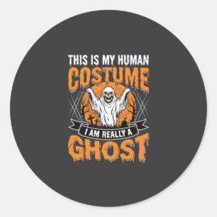 Lustiges Halloween-Geist-Mensch-Kostüm Vintage Runder Aufkleber