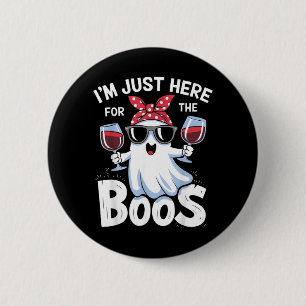 Lustiges Halloween-Geister-Design Ich bin hier für Button