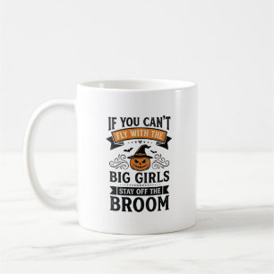 Lustiges Halloween Groß Mädchen Besen Vintage-Shir Kaffeetasse