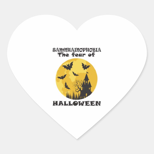 Lustiges Halloween Herz-Aufkleber (Vorderseite)