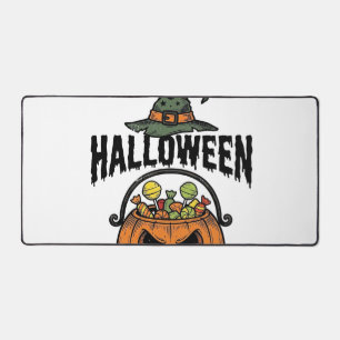 Lustiges Halloween-Hexen-Süßigkeiten-Kürbis-Shirt- Schreibtischunterlage