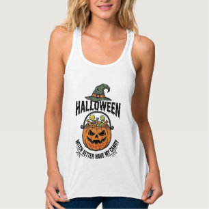 Lustiges Halloween-Hexen-Süßigkeiten-Kürbis-Shirt- Tank Top