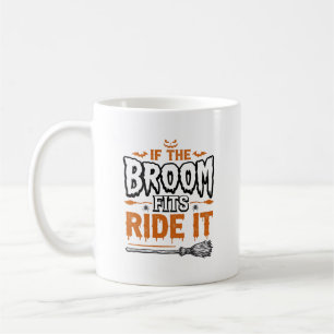 Lustiges Halloween-Hexenbesen-Vintage-Shirt-Design Kaffeetasse