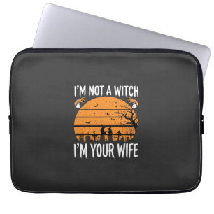 Lustiges Halloween-Hexenfrau-Friedhofs-Design Laptopschutzhülle