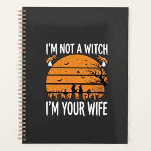Lustiges Halloween-Hexenfrau-Friedhofs-Design Planer
