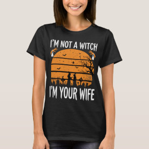 Lustiges Halloween-Hexenfrau-Friedhofs-Design T-Shirt