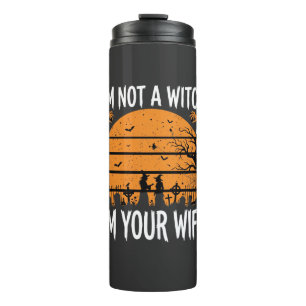Lustiges Halloween-Hexenfrau-Friedhofs-Design Thermosbecher