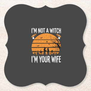 Lustiges Halloween-Hexenfrau-Friedhofs-Design Untersetzer