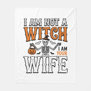 Lustiges Halloween-Hexenfrau-Skelett-Vintage-Shirt Fleecedecke